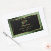 Donkergroene zwarte Glitter-productlabels Ladybug Rechthoekige Sticker (Envelop)