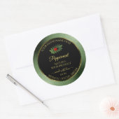 Donkergroene zwarte Glitter-productlabels Ladybug Ronde Sticker (Envelop)