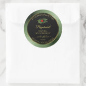 Donkergroene zwarte Glitter-productlabels Ladybug Ronde Sticker (Tas)