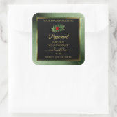 Donkergroene zwarte Glitter-productlabels Ladybug Vierkante Sticker (Tas)