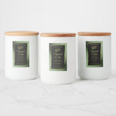 Donkergroene zwarte Glitter-productlabels Ladybug Voedselcontainer Etiket (Flessen)