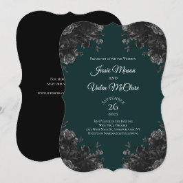 Donkergroene zwarte grijze Rozen Gothic Elegant We Kaart