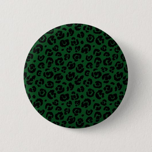 Donkergroene zwarte luipaard afdrukken ronde button 5,7 cm (Voorkant)