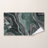 Donkergroene zwarte marmer Agate Silver Glitter Gl Bad Handdoek (Handdoek)