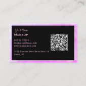 Donkerharige make-up dame Paarse Visitekaartje (Achterkant)