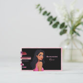Donkerharige make-up dame visitekaartje (Staand voorkant)