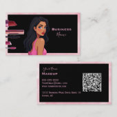 Donkerharige make-up dame visitekaartje (Voorkant / Achterkant)