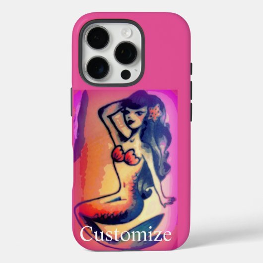 donkerharige zeemeermin Case-Mate iPhone case (Achterkant)