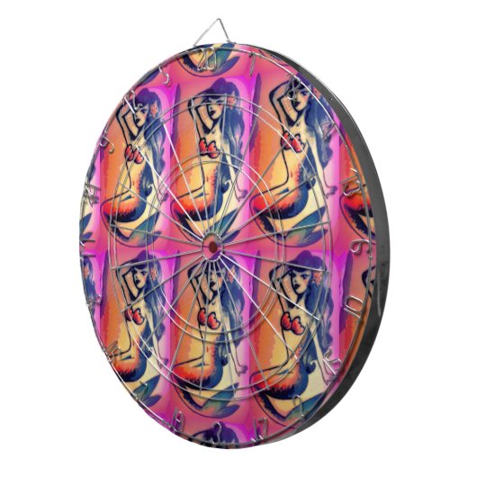 donkerharige zeemeermin dartbord (Voorkant Rechts)