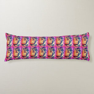 donkerharige zeemeermin is roze lichaamskussen