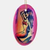 donkerharige zeemeermin keramisch ornament (Rechts)