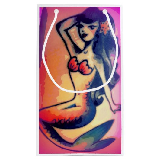 donkerharige zeemeermin klein cadeauzakje (Achterkant)