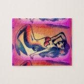 donkerharige zeemeermin legpuzzel (Horizontaal)