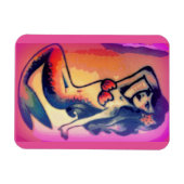 donkerharige zeemeermin magneet (Horizontaal)