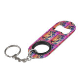 donkerharige zeemeermin roze mini flessenopener (Voorkant Gekanteld)