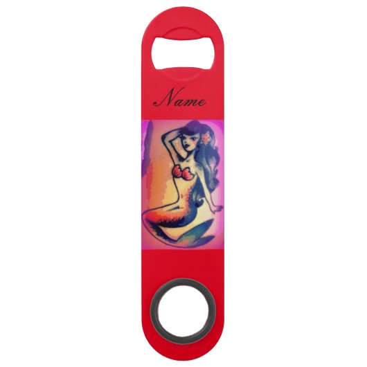Donkerharige zeemeermin Thunder_Cove Speed Flessenopener (Voorkant)