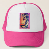 donkerharige zeemeermin trucker pet (Voorkant)