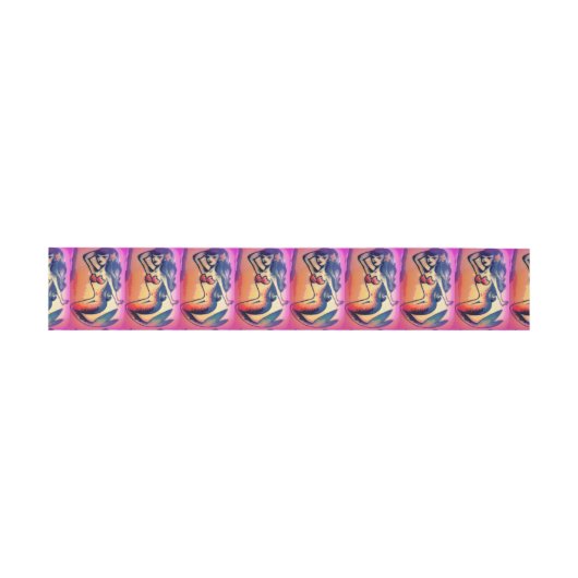 donkerharige zeemeermin uitnodigingen wikkel (Vlak)