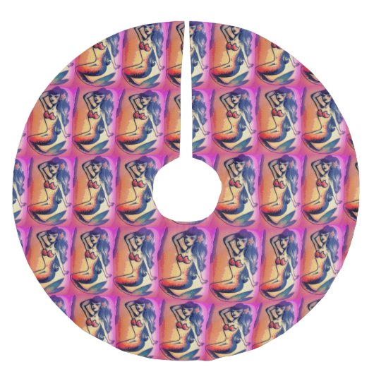 donkerharige zeemeerminnen kerstboom rok (Voorkant)