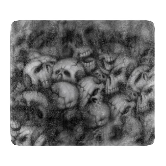 donkerheid schedel kop textuur snijplank (Voorkant)