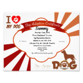  donkerhond-adoptiecertificaat foto afdruk (Voorkant)