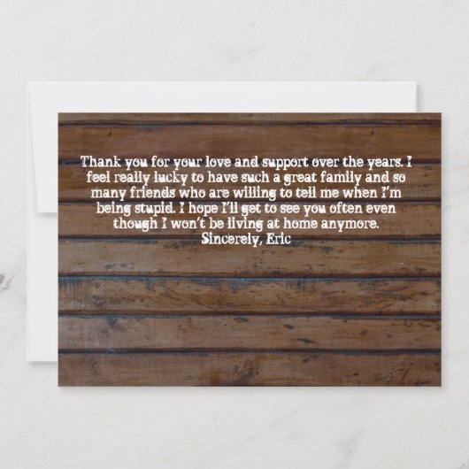 Donkerhout 2 Foto 2015 Afstuderen Aankondiging (Achterkant)