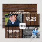 Donkerhout Aankondiging Afstuderen foto- (Voorkant / Achterkant)