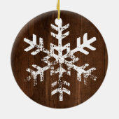 Donkerhout Rustige cirkel Fotosnoepvlokken Keramisch Ornament (Achterkant)