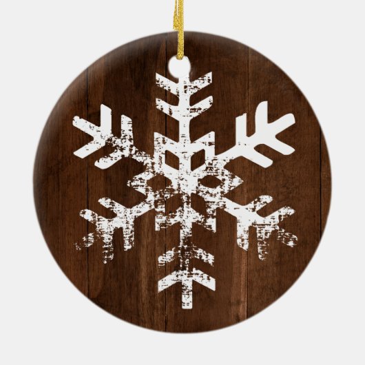 Donkerhout Rustige cirkel Fotosnoepvlokken Keramisch Ornament (Achterkant)