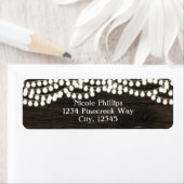 Donkerhout & String Lights Rustieke Adresetiketten Etiket (Insitu)