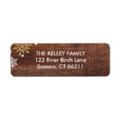 Donkerhout vakantieadres label (Voorkant)