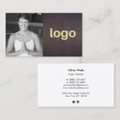 Donkerhout Voeg Logo fotokaart toe Visitekaartje (Voorkant / Achterkant)