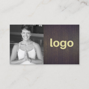 Donkerhout Voeg Logo fotokaart toe Visitekaartje