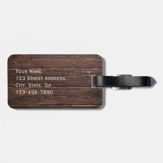 Donkerhout voor zijn Bagagelabel (Achterkant horizontaal)