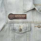 Donkerhouten look naam titel aangepaste logo naamplaatje (In situ)