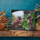 Donkerhouten penseelstreekfotosjablonen fotoplaat (Zijkant)