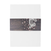 Donkerhoutkorrelmonogram rustige bruiloft uitnodigingen wikkel (Achterkant Voorbeeld)