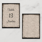 donkerkasteel gothic Guest Table Number Plaatskaartje (Voorkant / Achterkant)