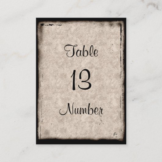 donkerkasteel gothic Guest Table Number Plaatskaartje (Voorkant)