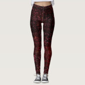 Donkerkerkersrood met een rozen all-over print leggings (Voorkant)