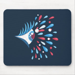 Donkerkleurig Splash Psychedelic Eye Muismat