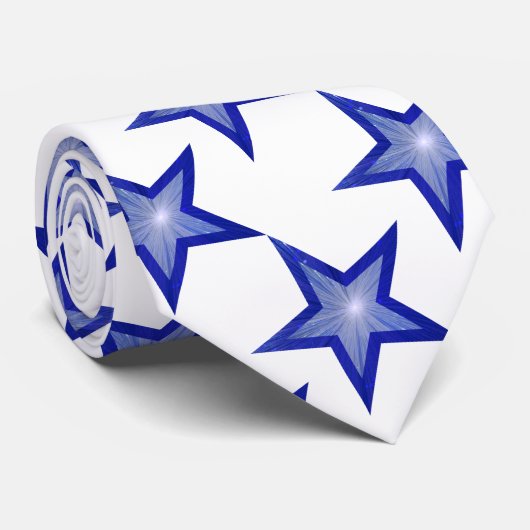 Donkerkleurig stropdas Star wit (Opgerold)