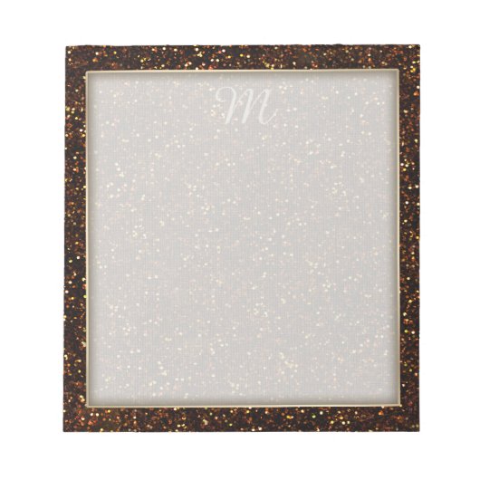 Donkerkoper Bronze Oranje glitter Notitieblok (Voorkant)