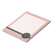 Donkerkoraal Chevron;  karton Notitieblok (Linkerzijde)