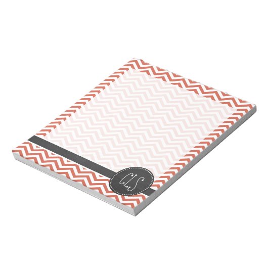 Donkerkoraal Chevron;  karton Notitieblok (Linkerzijde)