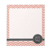 Donkerkoraal Chevron;  karton Notitieblok (Voorkant)
