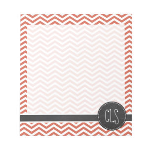 Donkerkoraal Chevron;  karton Notitieblok