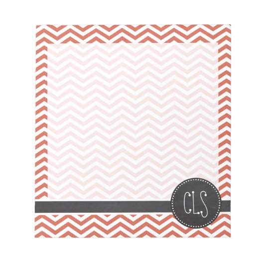 Donkerkoraal Chevron;  karton Notitieblok (Voorkant)