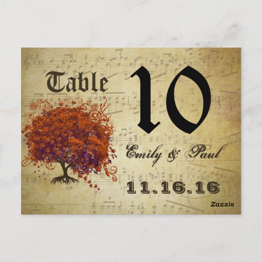 Donkerkoraal leder boomtabelkaart briefkaart (Achterkant)