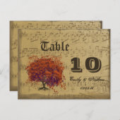Donkerkoraal lederen boomtabelnummer briefkaart (Voorkant / Achterkant)